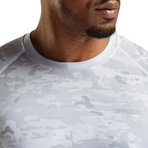 TSLA Men's White Camo Compression Shirt Large NWT - Picture 4 of 5